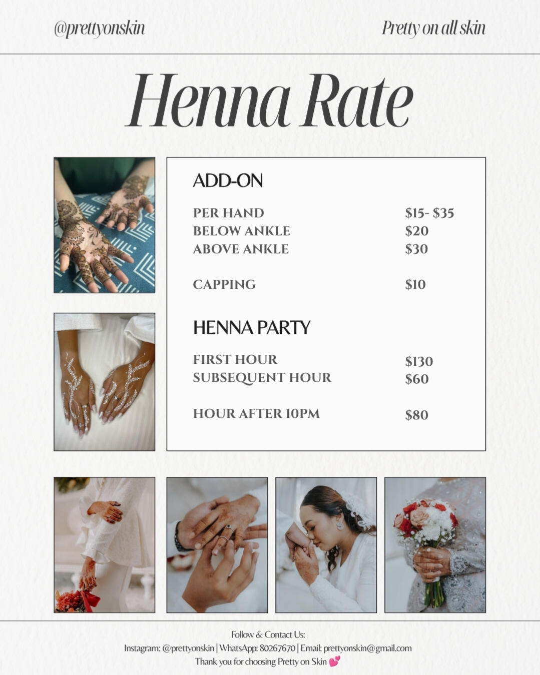 HENNA RATE